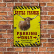 TX Longhorn Cattle Lovers Parking Only Metal Sign