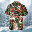 Basset Hound Dog Lovers Christmas Red Flower Hawaiian Shirt