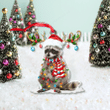 Raccoon Lovers Christmas Gift Santa Hat Custom Shape Acrylic Ornament