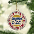 Colorado State Christmas Gift 2 Layered Wooden Ornament