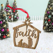 Faith Christmas Gift 2 Layered Wooden Ornament
