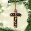 Peace Christian Cross Christmas Gift 2 Layered Wooden Ornament