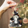 Holstein Friesian Cattle Lovers Gift Ear Tag Custom Shape Acrylic Ornament