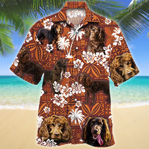 Boykin Spaniel Dog Red Tribal Pattern Hawaiian Shirt