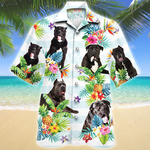 Cane Corso Dog Tropical Flower Hawaiian Shirt