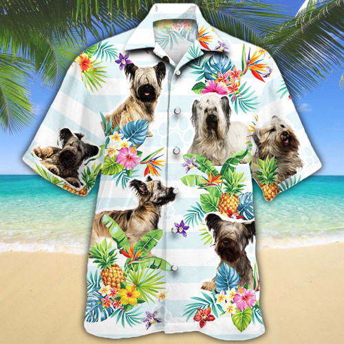 Skye Terrier Dog Lovers Tropical Flower Hawaiian Shirt