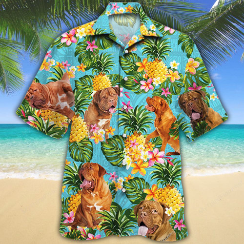 Dogue de Bordeaux Dog Lovers Pineapple Hawaiian Shirt