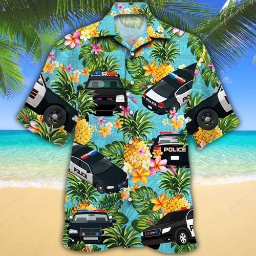 Police Cars Pineapple Hawaiian Shirt