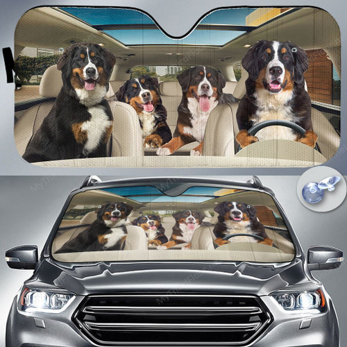 Bernese Mountain Dog Lovers Funny Car Auto Sunshade 57" x 27.5"