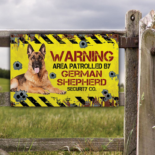 German Shepherd Dog Lovers Warning Area Metal Sign