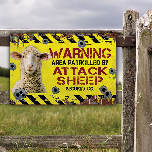 Sheep Lovers Warning Area Metal Sign
