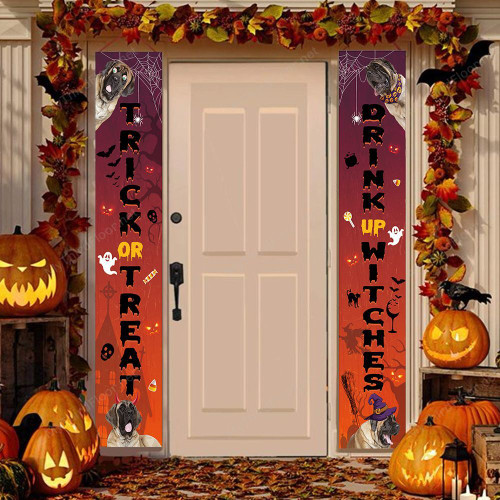 English Mastiff Dog Lovers Trick Or Treat Drink Up Witches Porch Banner 12" x 70"