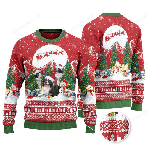 Border Collie Dog Lovers Christmas Is Coming Knitted Sweater