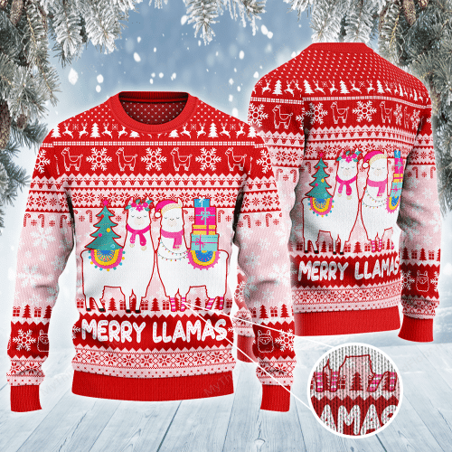 Merry Llamas Christmas Gift All Over Print Sweater