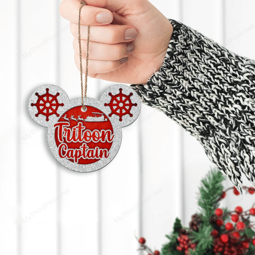 Tritoon Captain Funny Christmas Gift 2 Layered Wooden Ornament