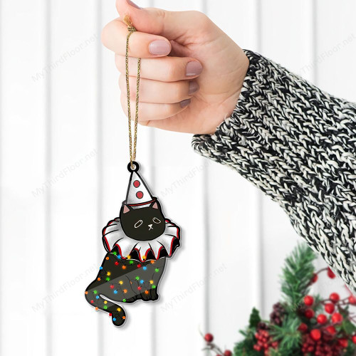 Christmas Black Cat Custom Shape Acrylic Ornament
