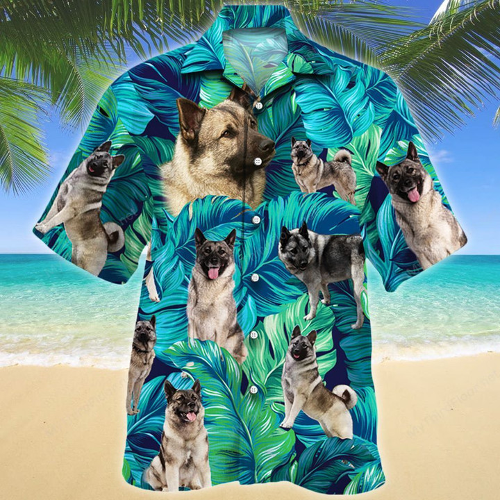 Norwegian Elkhound Dog Lovers Hawaiian Shirt