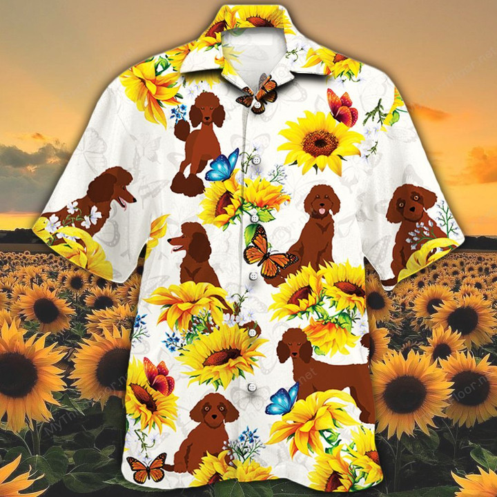 Poodle Dog Lovers Sun Flower Hawaiian Shirt