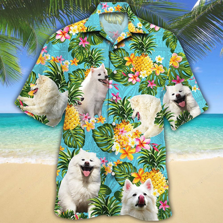 American Eskimo Dog Lovers Pineapple Hawaiian Shirt