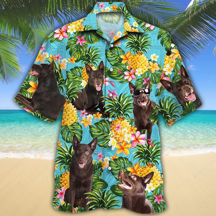 Australian Kelpie Dog Lovers Pineapple Hawaiian Shirt