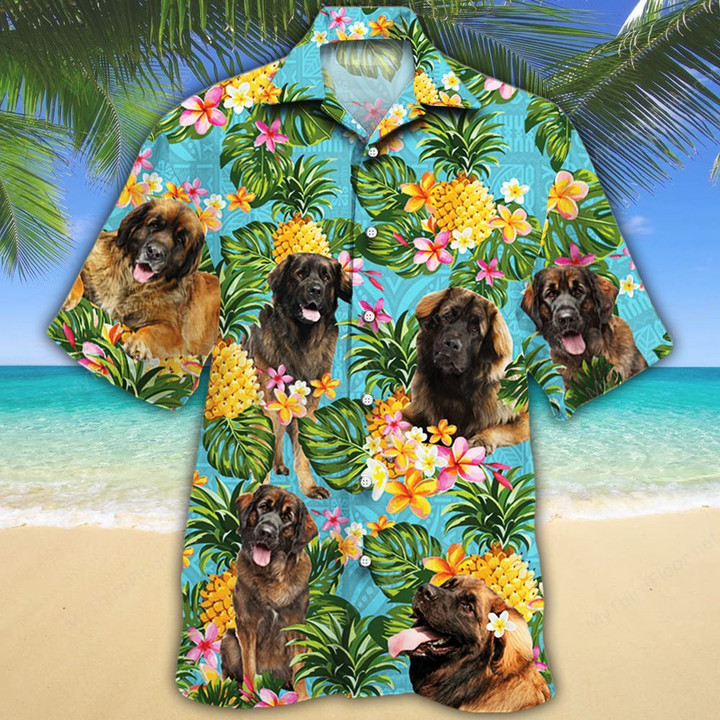 Leonberger Dog Lovers Pineapple Hawaiian Shirt