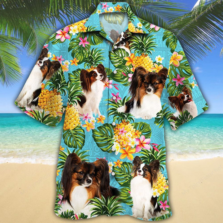 Papillon Dog Lovers Pineapple Hawaiian Shirt