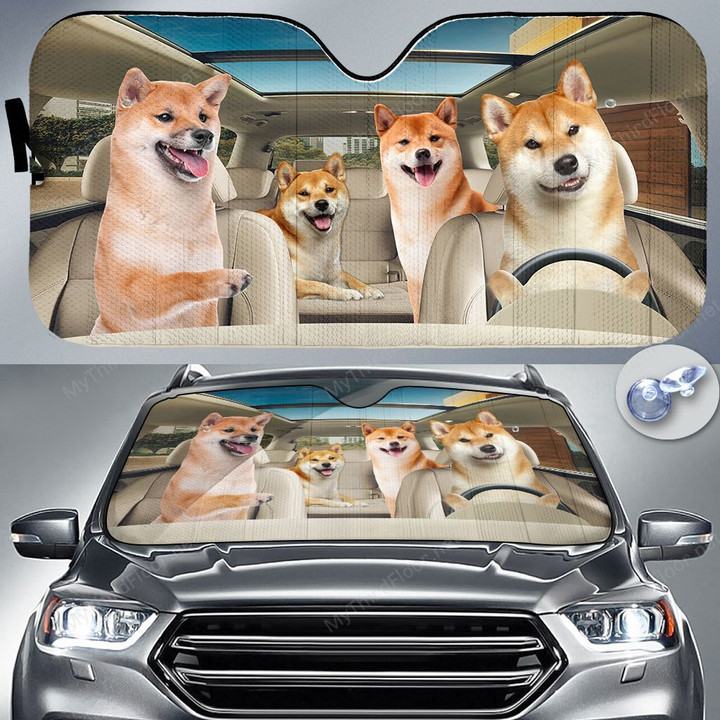 Shiba Inu Dog Lovers Funny Car Auto Sunshade 57" x 27.5"