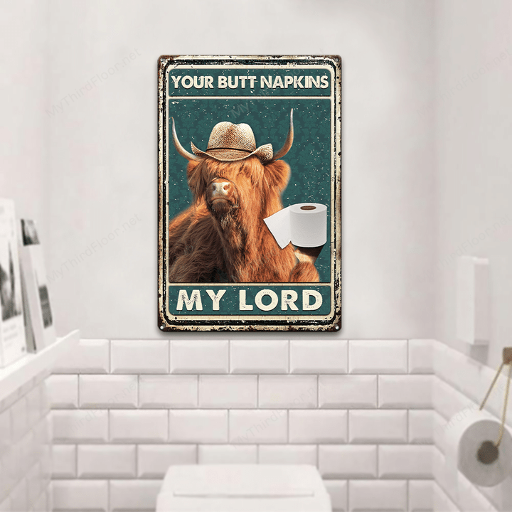 Highland Cattle Lovers My Lord Metal Sign
