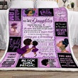 Black Mom To Daughter Blanket Never Feel That You Are Alone Purple Sherpa Blanket, Gift Ideas For Daughter - spreadstores