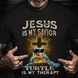 Christian Shirt, Jesus Shirt, Jesus Is My Savior Turtle Is My Therapy T-Shirt KM0908 - spreadstores