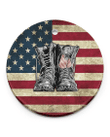 U.S. Veteran Boots American Circle Ornament (2 sided) - Spreadstores