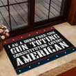 Veteran Welcome Rug, Veteran Doormat, I Am A Born Free Gun-Toting Constitution Loving American Doormat - Spreadstores