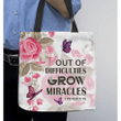 1 Peter 5:10 Out of difficulties grow miracles tote bag - Gossvibes