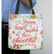 A happy heart makes the face cheerful Proverbs 15:13 tote bag - Gossvibes