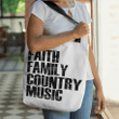 Faith family country music tote bag - Gossvibes
