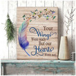 Spreadstore Hummingbird Memorial Canvas Wall Art - Your wings were ready but our hearts were not - Personalized Sympathy Gifts - Spreadstore
