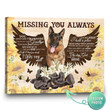 Personalized Pet Memorial Gift | German Shepherd Dog Canvas | Missing You Always - Personalized Sympathy Gifts - Spreadstore