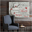 Cardinal Canvas Wall Art Unique Memorial Gift Ideas I'm Right Here In Your Heart - Personalized Sympathy Gifts - Spreadstore