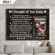 I Thought Of You Today But That Is Nothing New Dog Horizontal Canvas Poster Framed Print Personalized Dog Memorial Gift For Dog Lovers