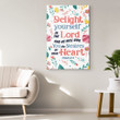Delight yourself in the Lord Psalm 37:4 Scripture wall art canvas