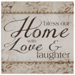 Bless our home with love and laughter wall art canvas - Christian wall art