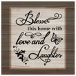 Bless this home with love and laughter Christian wall art canvas print