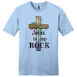 Jesus is my rock cross mens Christian t-shirt - Gossvibes
