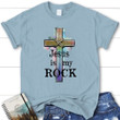 Jesus is my rock cross womens Christian t-shirt - Gossvibes