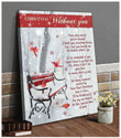 Cardinal Gift Winter Memorial Canvas Wall Art - Christmas Without You Sign - Sympathy Gifts - Spreadstore