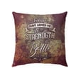 Bible verse pillow: Psalm 18:39 For You have armed me with strength for the battle - Christian pillow, Jesus pillow, Bible Pillow - Spreadstore