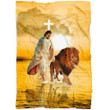 The Lion of Judah, Jesus walks on water Christian blanket - Gossvibes