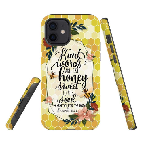 Kind words are like honey Proverbs 16:24 Bible verse Christian phone case, Jesus Phone case, Bible Phone case