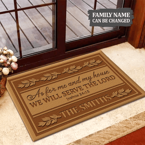 Personalized Serve The Lord Doormat, Custom Family Doormat, As For Me And My House Doormat - Spreadstores