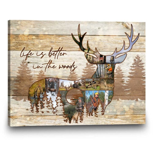 Deer Wall Decor, Deer Collage Custom Canvas, Gift For Deer Hunter, Deer Hunting Gift For Him